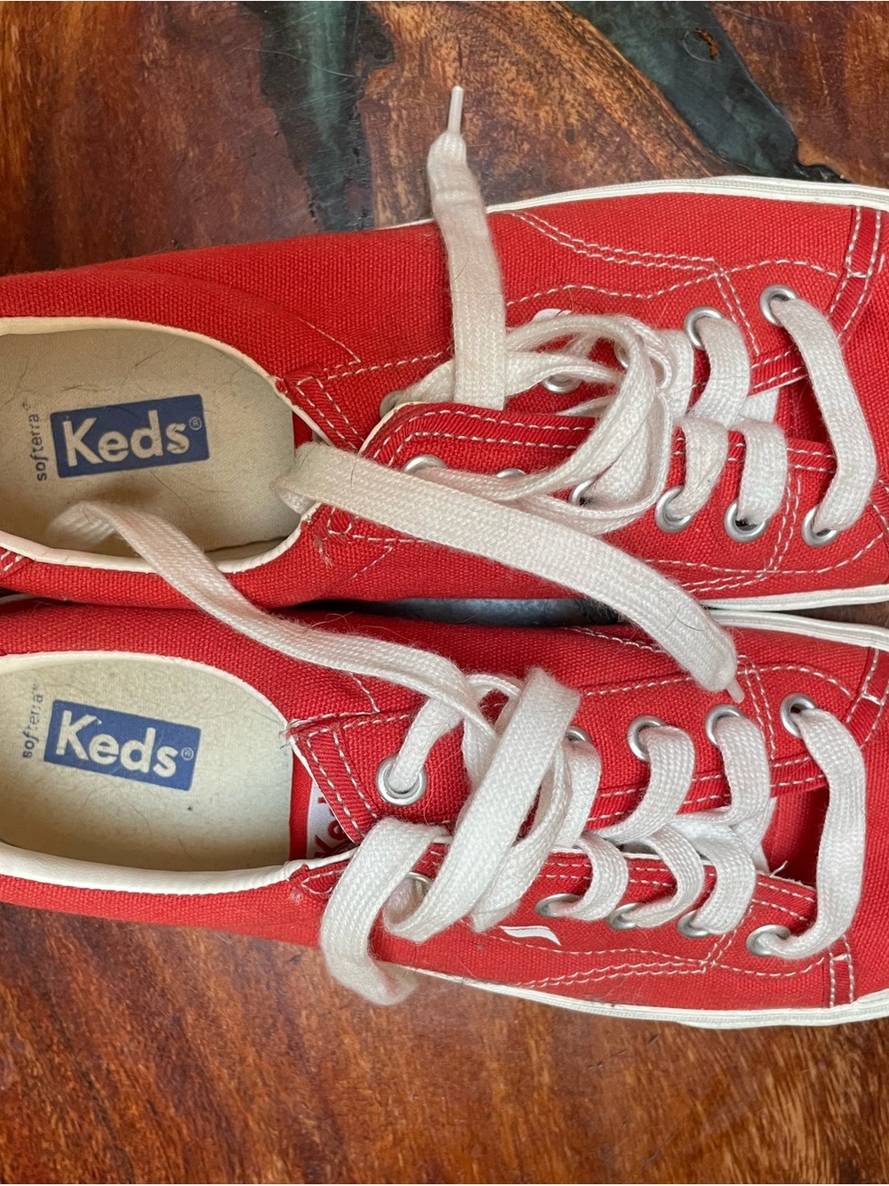 Keds Red Canvas Low-Top Lace-Up Sneakers 9.5 NWOB